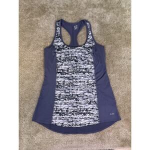 Champion Women's Top Duodry Activewear Size Medium Gray White Racerback D924